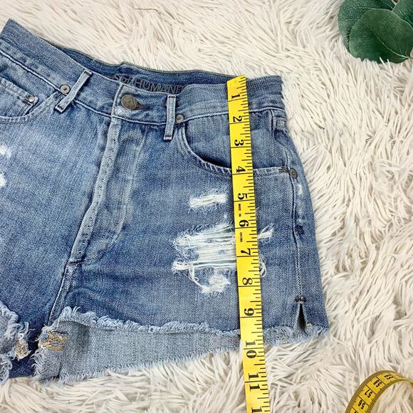 Citizens of Humanity Distressed High Rise Denim Jean Shorts Size 24 - Picture 7 of 8